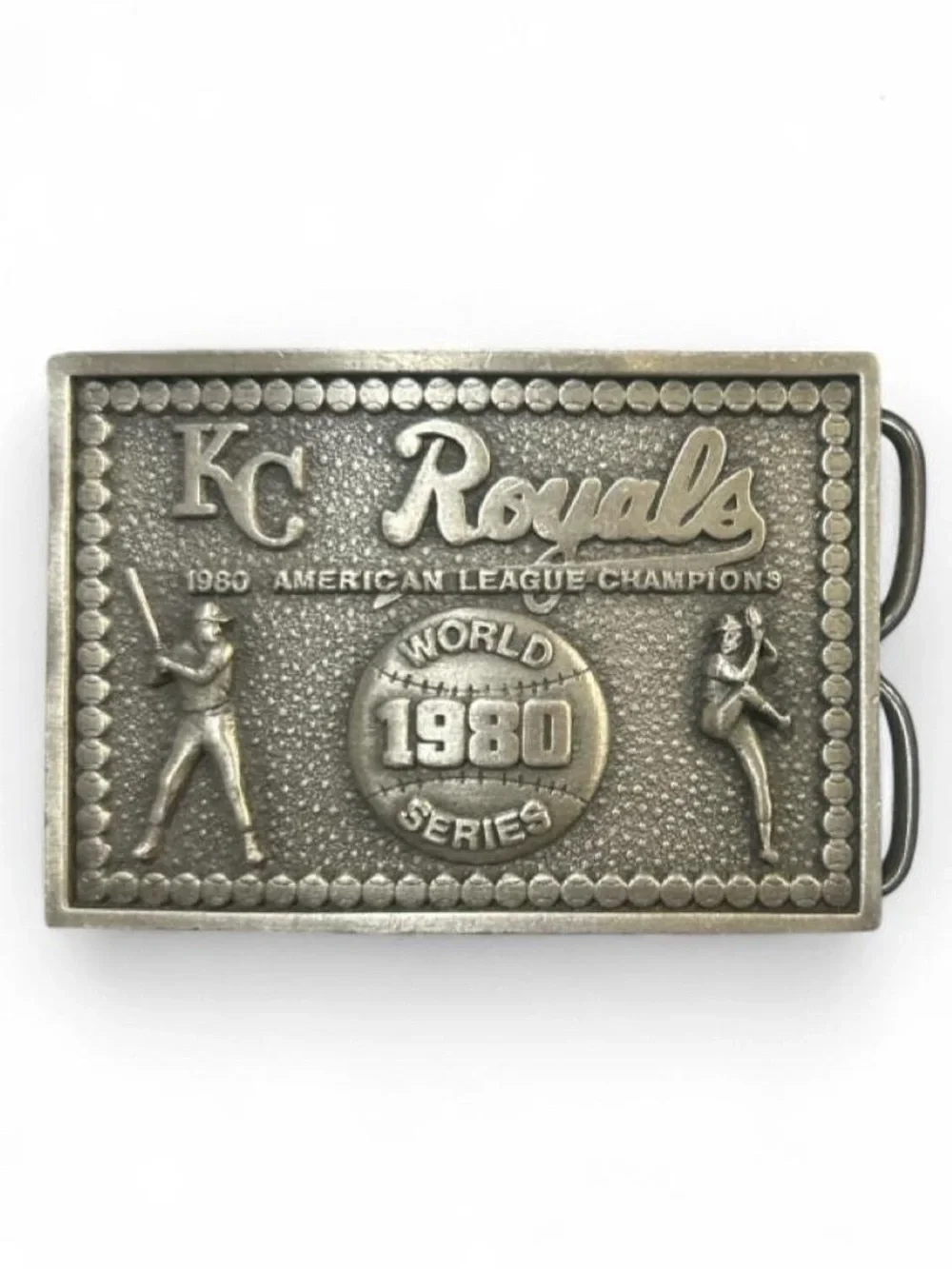 Vintage 1980 KC Royals World Series Belt Buckle American League Champions